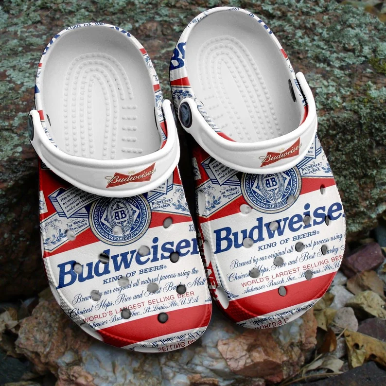 Custom Budwiser King Of Beer Slippers - thecustomcrocs.com